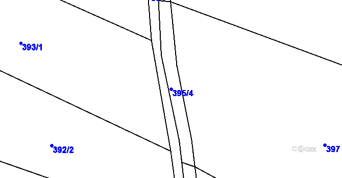 Parcela st. 395/4 v KÚ Panské Dubenky, Katastrální mapa