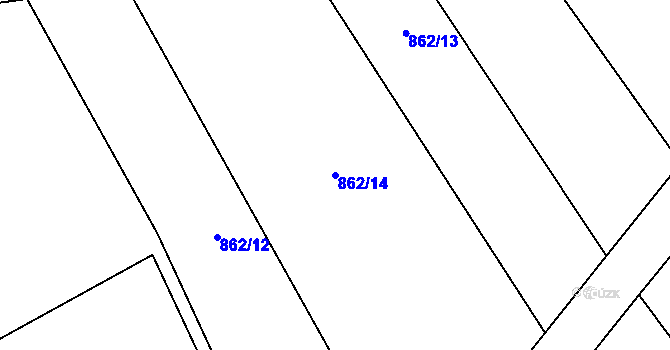 Parcela st. 862/14 v KÚ Panské Dubenky, Katastrální mapa