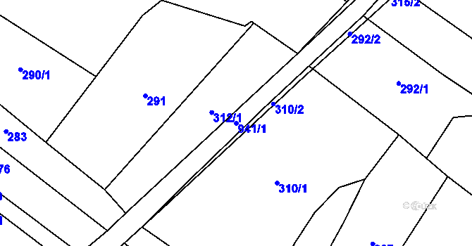 Parcela st. 941/1 v KÚ Panské Dubenky, Katastrální mapa