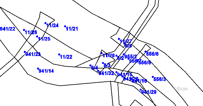 Parcela st. 11/28 v KÚ Panské Dubenky, Katastrální mapa