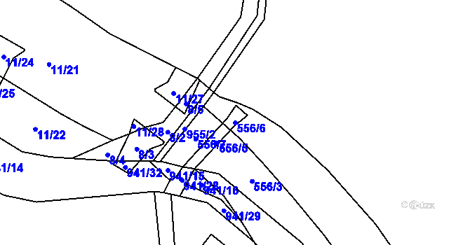 Parcela st. 556/6 v KÚ Panské Dubenky, Katastrální mapa