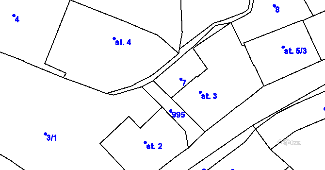 Parcela st. 7 v KÚ Paračov, Katastrální mapa