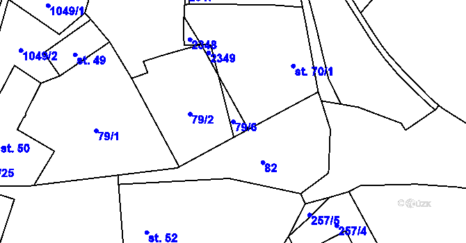 Parcela st. 79/6 v KÚ Paračov, Katastrální mapa
