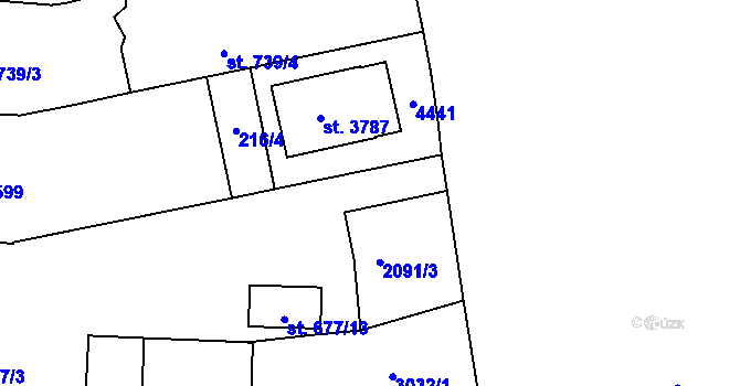 Parcela st. 677/4 v KÚ Pardubice, Katastrální mapa