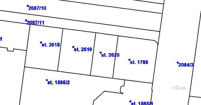 Parcela st. 2620 v KÚ Pardubice, Katastrální mapa