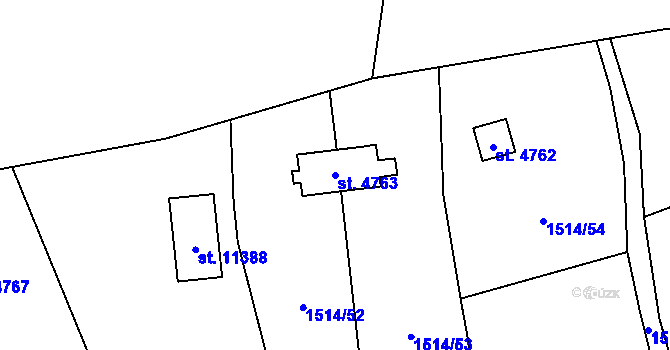 Parcela st. 4763 v KÚ Pardubice, Katastrální mapa