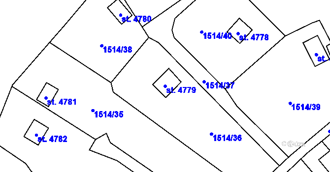 Parcela st. 4779 v KÚ Pardubice, Katastrální mapa
