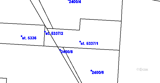 Parcela st. 5337/1 v KÚ Pardubice, Katastrální mapa