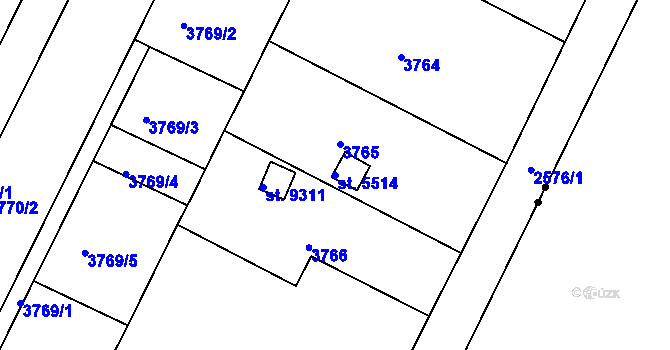 Parcela st. 5514 v KÚ Pardubice, Katastrální mapa