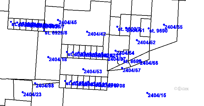 Parcela st. 5701 v KÚ Pardubice, Katastrální mapa
