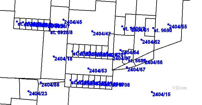 Parcela st. 5702 v KÚ Pardubice, Katastrální mapa