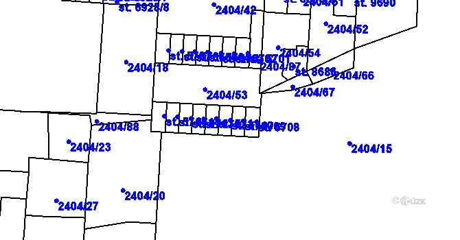 Parcela st. 5710 v KÚ Pardubice, Katastrální mapa