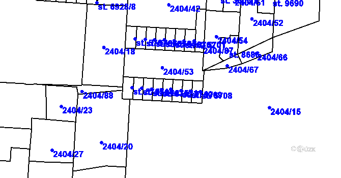 Parcela st. 5711 v KÚ Pardubice, Katastrální mapa