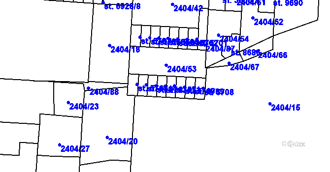 Parcela st. 5712 v KÚ Pardubice, Katastrální mapa