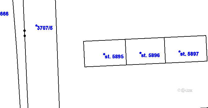 Parcela st. 5895 v KÚ Pardubice, Katastrální mapa