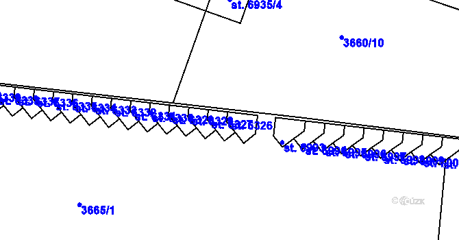 Parcela st. 6326 v KÚ Pardubice, Katastrální mapa