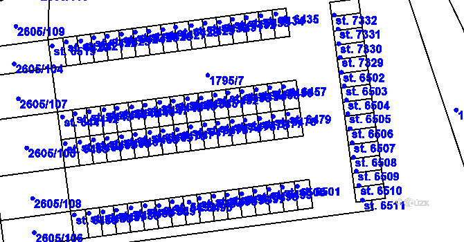 Parcela st. 6475 v KÚ Pardubice, Katastrální mapa
