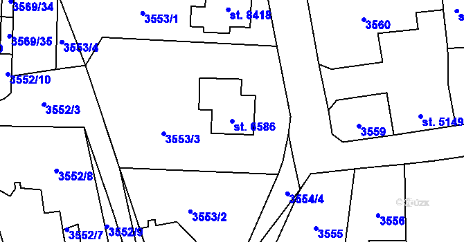 Parcela st. 6586 v KÚ Pardubice, Katastrální mapa
