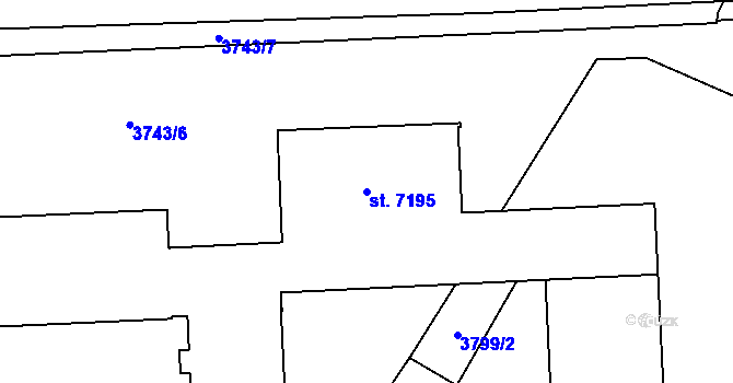 Parcela st. 7195 v KÚ Pardubice, Katastrální mapa