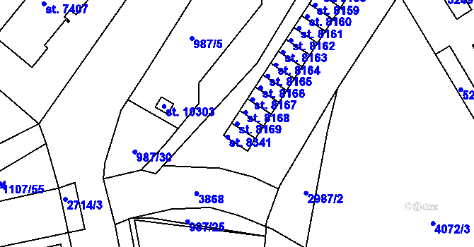 Parcela st. 8169 v KÚ Pardubice, Katastrální mapa
