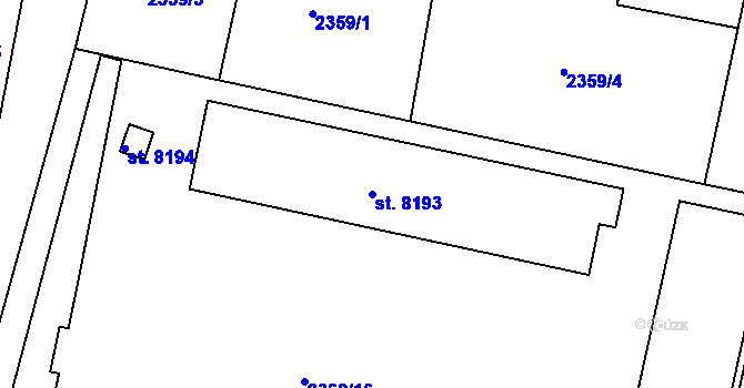 Parcela st. 8193 v KÚ Pardubice, Katastrální mapa