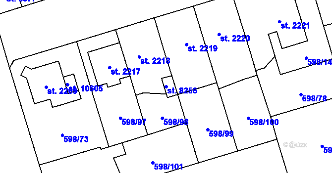 Parcela st. 8256 v KÚ Pardubice, Katastrální mapa