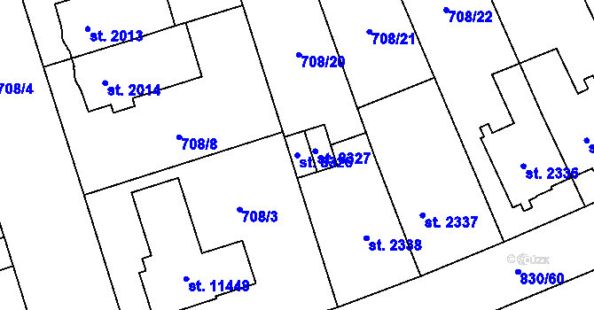 Parcela st. 8326 v KÚ Pardubice, Katastrální mapa