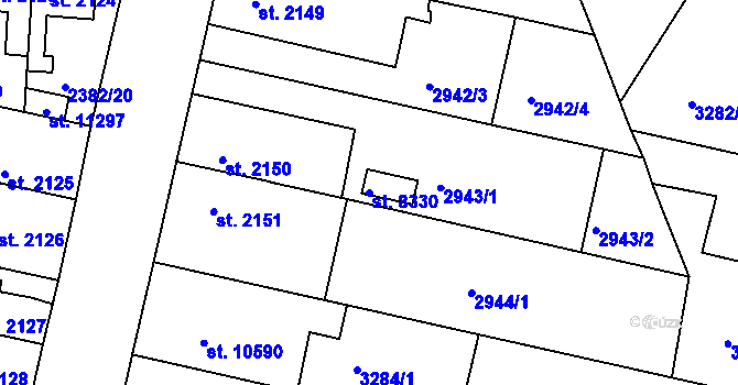 Parcela st. 8330 v KÚ Pardubice, Katastrální mapa