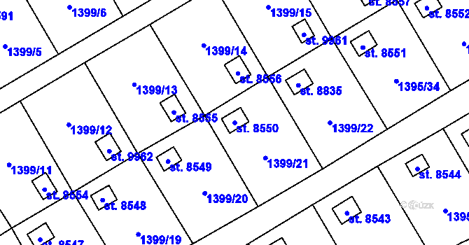 Parcela st. 8550 v KÚ Pardubice, Katastrální mapa
