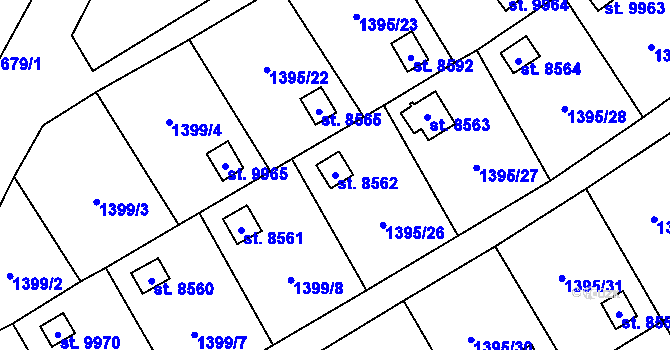 Parcela st. 8562 v KÚ Pardubice, Katastrální mapa