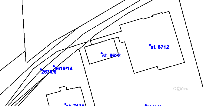 Parcela st. 8622 v KÚ Pardubice, Katastrální mapa