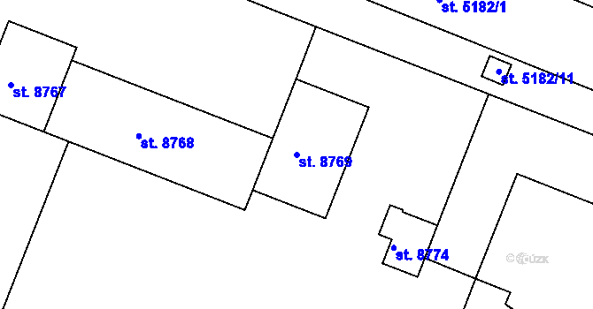 Parcela st. 8769 v KÚ Pardubice, Katastrální mapa