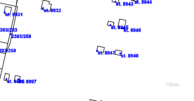Parcela st. 8947 v KÚ Pardubice, Katastrální mapa