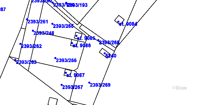 Parcela st. 9088 v KÚ Pardubice, Katastrální mapa
