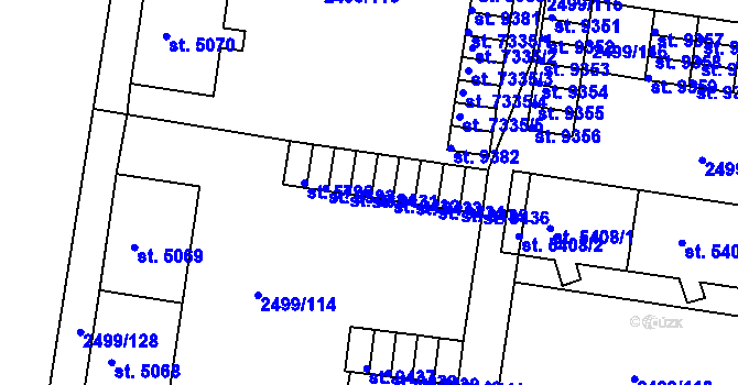 Parcela st. 9431 v KÚ Pardubice, Katastrální mapa
