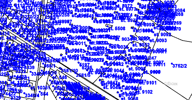 Parcela st. 2393/251 v KÚ Pardubice, Katastrální mapa