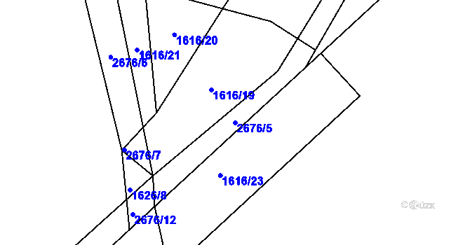 Parcela st. 2676/5 v KÚ Pardubice, Katastrální mapa