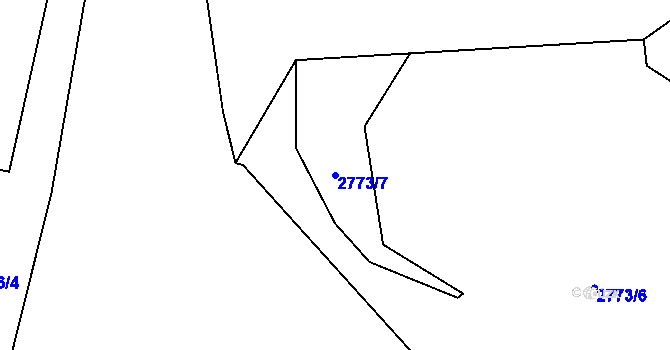 Parcela st. 2773/7 v KÚ Pardubice, Katastrální mapa