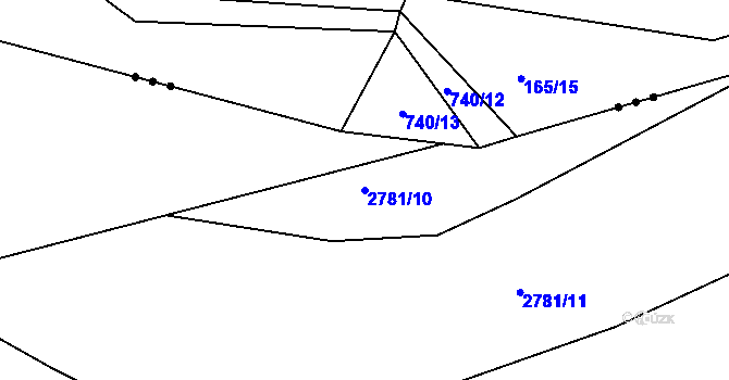 Parcela st. 2781/10 v KÚ Pardubice, Katastrální mapa