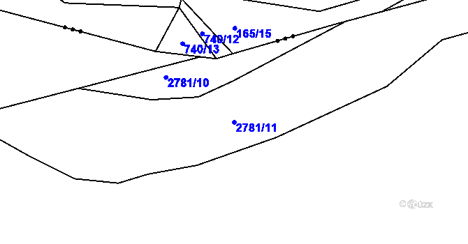 Parcela st. 2781/11 v KÚ Pardubice, Katastrální mapa