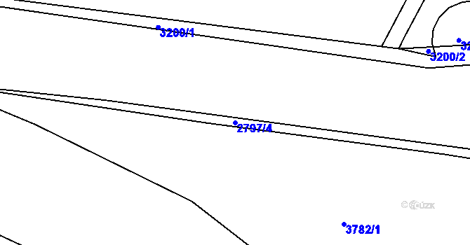 Parcela st. 2797/4 v KÚ Pardubice, Katastrální mapa