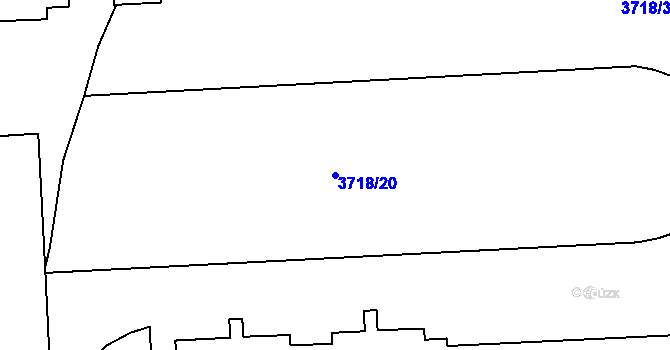Parcela st. 3718/20 v KÚ Pardubice, Katastrální mapa