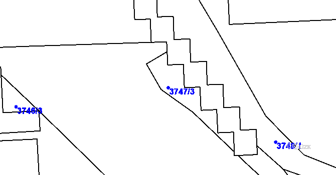 Parcela st. 3747/3 v KÚ Pardubice, Katastrální mapa