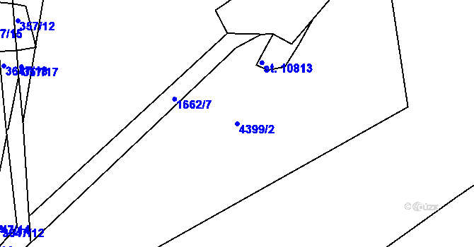 Parcela st. 4399/2 v KÚ Pardubice, Katastrální mapa