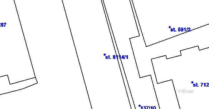 Parcela st. 8114/1 v KÚ Pardubice, Katastrální mapa