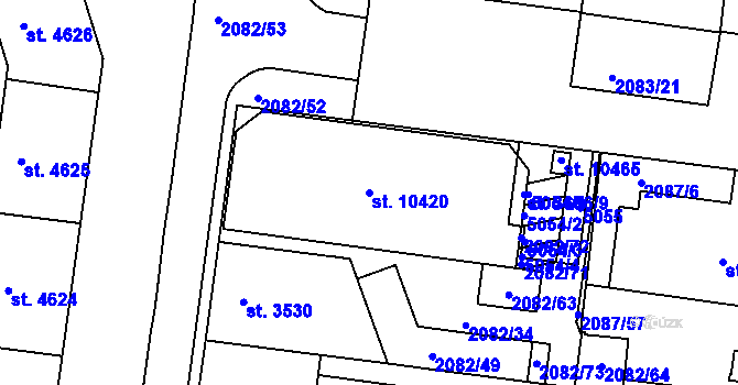 Parcela st. 10420 v KÚ Pardubice, Katastrální mapa