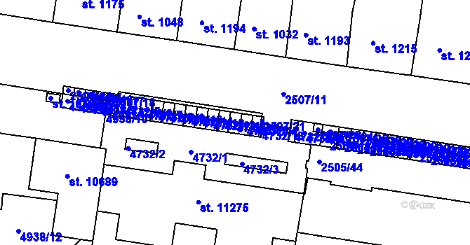 Parcela st. 4732/15 v KÚ Pardubice, Katastrální mapa