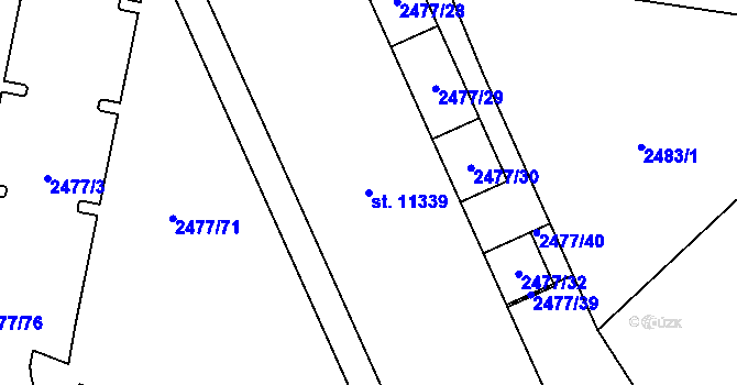 Parcela st. 11339 v KÚ Pardubice, Katastrální mapa