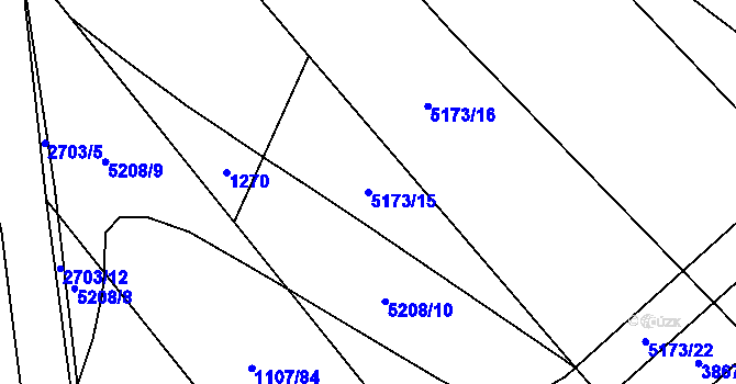 Parcela st. 5173/15 v KÚ Pardubice, Katastrální mapa