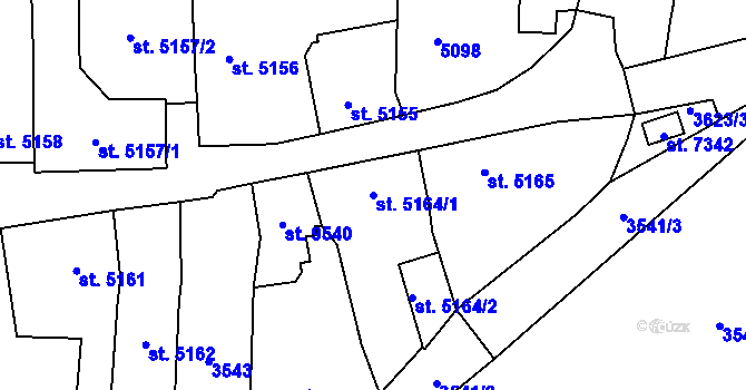 Parcela st. 5164/1 v KÚ Pardubice, Katastrální mapa